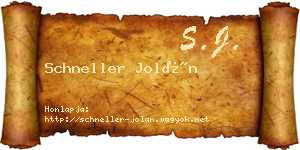 Schneller Jolán névjegykártya