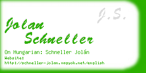 jolan schneller business card